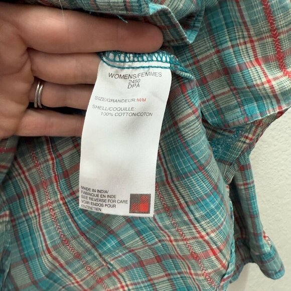 Woolrich Plaid Pearl Snap Cotton Long Sleeve Button Up Shirt Womens size Medium - Picture 5 of 7